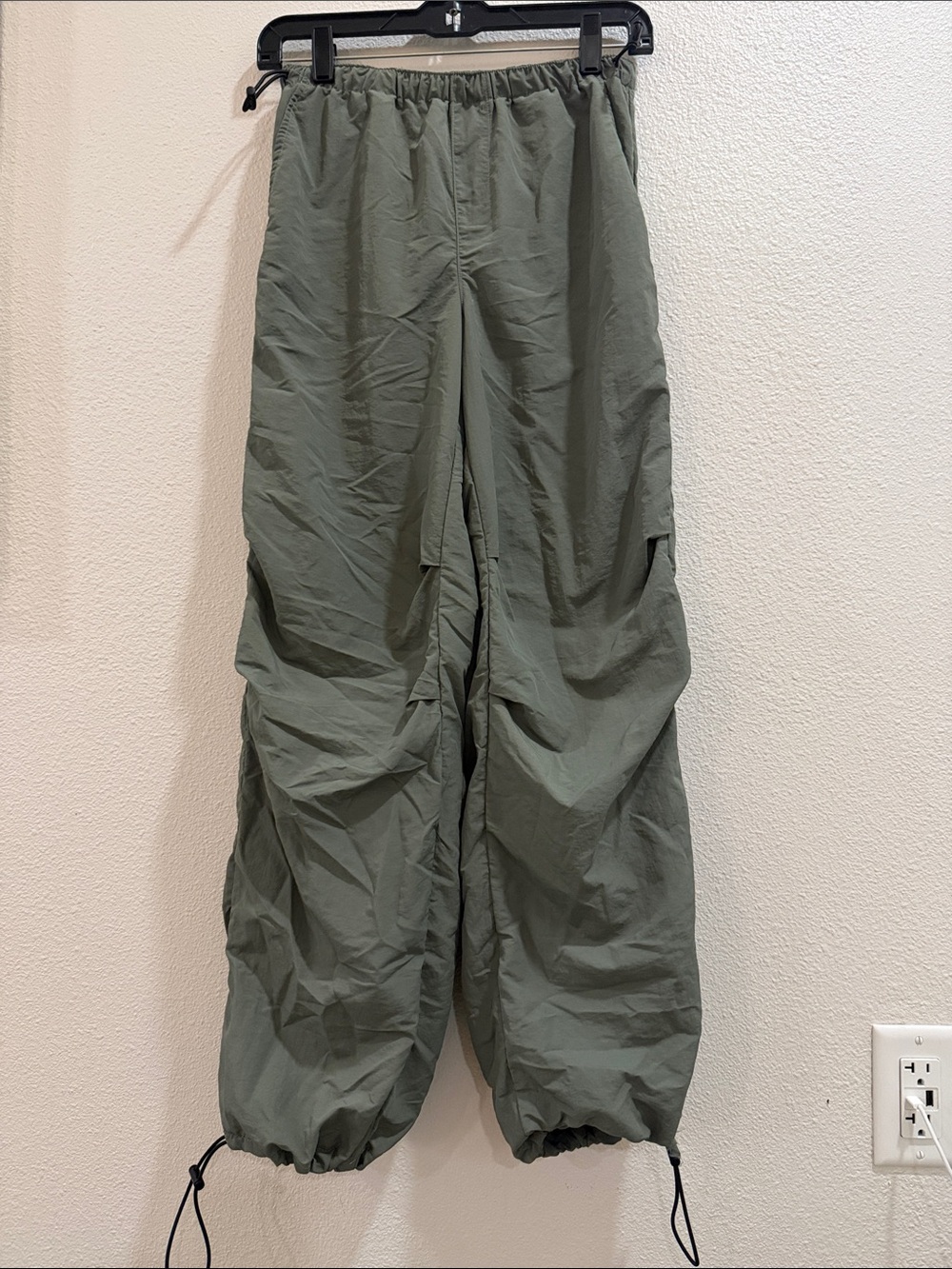 Zoe+Phoebe Olive Green Parachute Cargo Draw String Pants